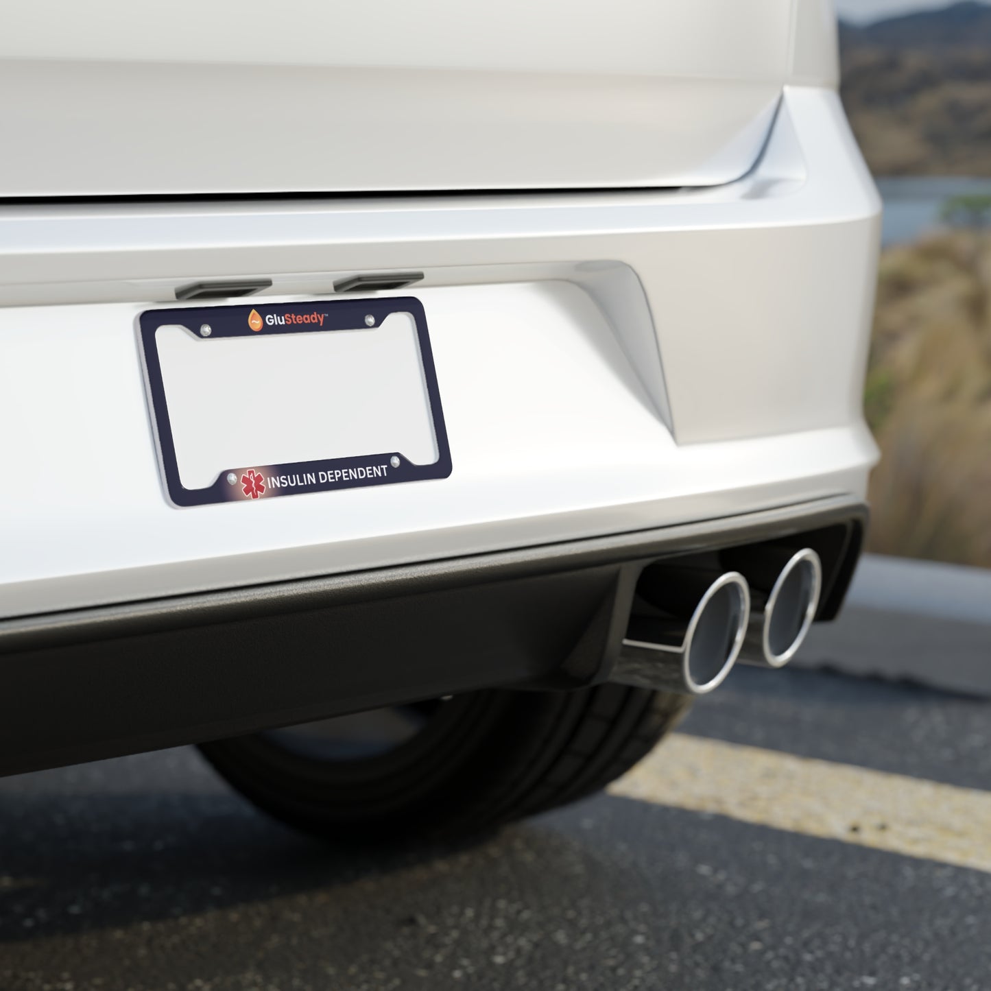 Insulin Dependent License Plate Frame – Medical Alert Car Tag