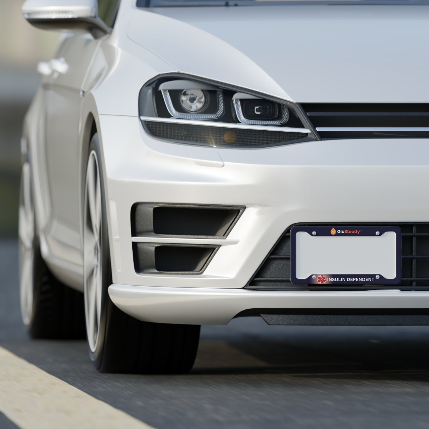 Insulin Dependent License Plate Frame – Medical Alert Car Tag